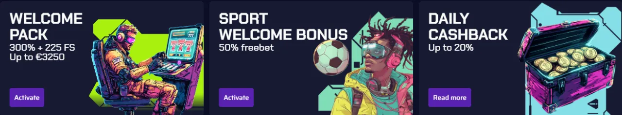 Welkomstpakket tot 3250 euro en 225 free spins over drie stortingen bij Betory